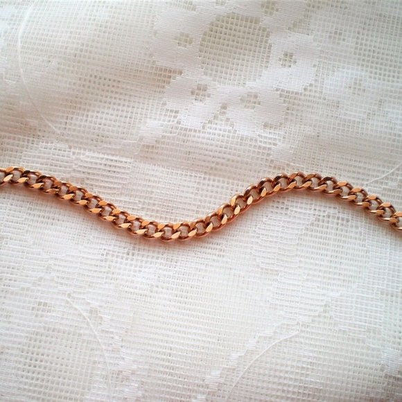 Vintage Unisex Russian USSR 14K 585 Rose Pink Gold Cuban Link Chain Bracelet - Picture 5 of 7